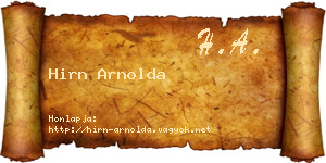 Hirn Arnolda névjegykártya